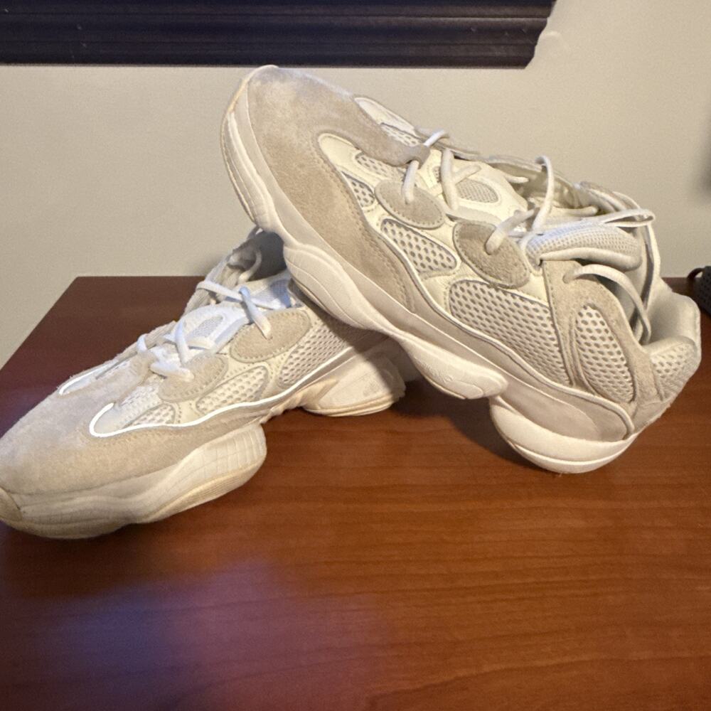 Size 9.5 - Adidas Yeezy 500 Bone White VERY lightly used athletic minimalist